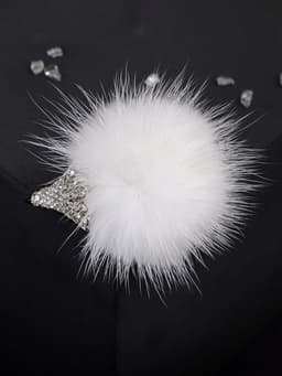 Брошь «Ёжик», пушистый, белая в серебре