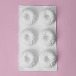 Форма для муссовых десертов и выпечки Доляна «Вихрь», 29.8×17.5×3 см, 6 ячеек (d=7.7 см), силикон, белая