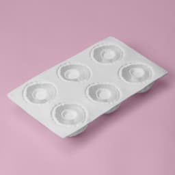 Форма для муссовых десертов и выпечки Доляна «Вихрь», 29.8×17.5×3 см, 6 ячеек (d=7.7 см), силикон, белая