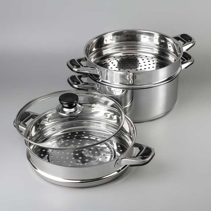 Мантоварка Катунь «Алтын», 12.7 л, d=26 см, 2 секции, капсульное дно, индукция, нержавеющая сталь