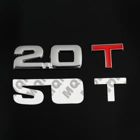 Знак на авто Т 2.0 TORSO, металлический, самоклеящийся, хром