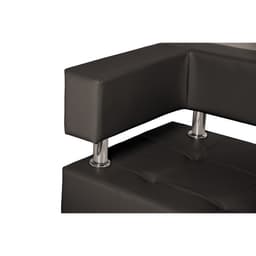 Диван офисный трёхместный «Райли», экокожа, цвет чёрный глянец