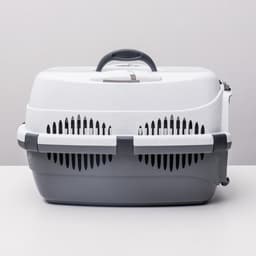 Переноска для животных до 9 кг «Пижон», 43×29×27.5 см, металлическая дверь, пластик, белая, серая