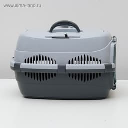 Переноска для животных до 9 кг «Пижон», 43×29×27.5 см, металлическая дверь, пластик, серая