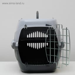 Переноска для животных до 9 кг «Пижон», 43×29×27.5 см, металлическая дверь, пластик, серая