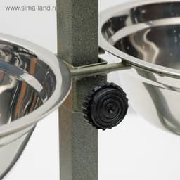 Подставка с мисками, 2×1 л, высота 40 см, разборная, зелёная