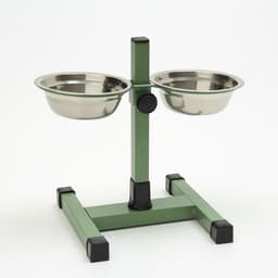 Подставка с мисками, 2×2.5 л, высота 60 см, разборная, зелёная