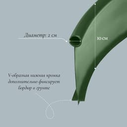 Лента бордюрная, 10 см×10 м, толщина 1 мм, пластиковая, оливковая, KANTA