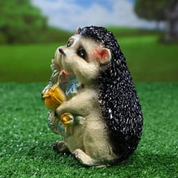 Садовая фигура из гипса «Ежик с цветами», 15×11×12 см