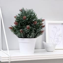 Искусственный цветок в горшке «Хвойный куст», 10×24 см
