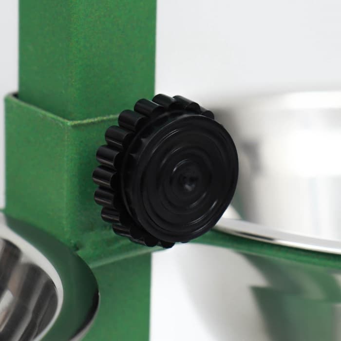 Подставка с мисками, 2×350 мл, высота 30 см, разборная, зелёная