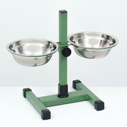 Подставка с мисками, 2×500 мл, высота 30 см, разборная, зелёная