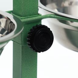 Подставка с мисками, 2×500 мл, высота 30 см, разборная, зелёная