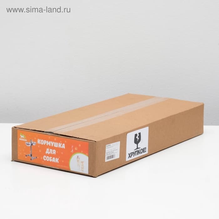 Подставка с мисками, 2×500 мл, высота 30 см, разборная, зелёная