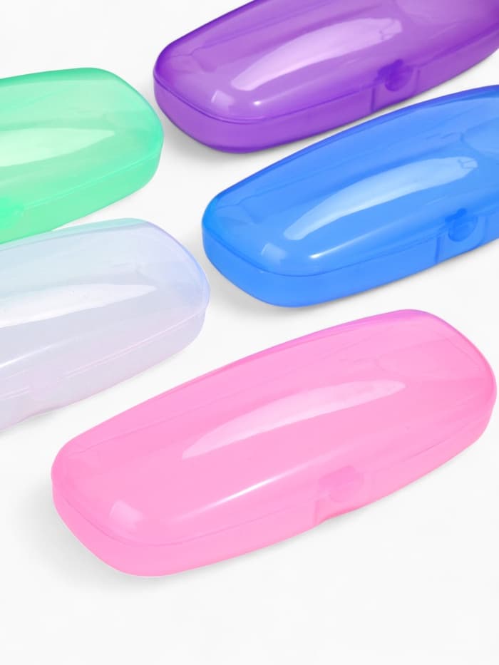 Футляр для очков на хлопушке, однотонный, размер 16×3.5×5.5 см, полупрозрачный/МИКС