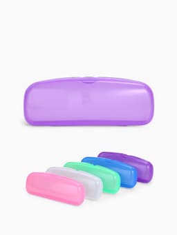 Футляр для очков на хлопушке, однотонный, размер 16×3.5×5.5 см, полупрозрачный/МИКС