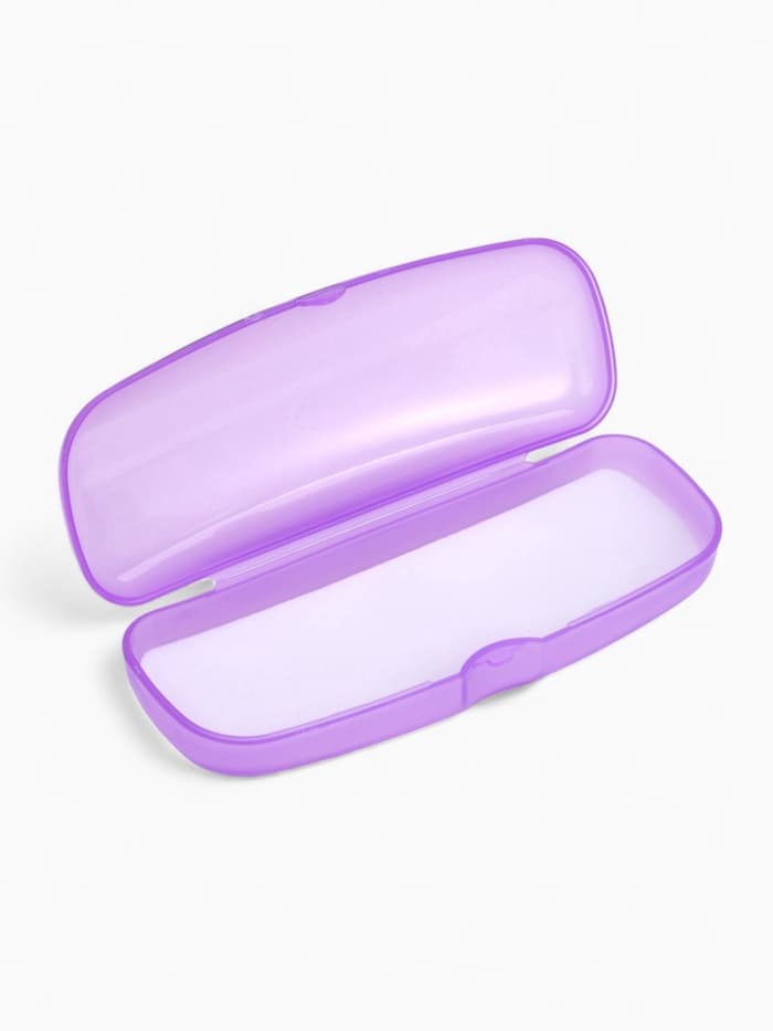 Футляр для очков на хлопушке, однотонный, размер 16×3.5×5.5 см, полупрозрачный/МИКС