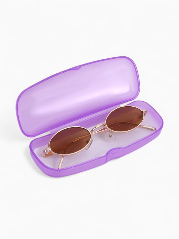 Футляр для очков на хлопушке, однотонный, размер 16×3.5×5.5 см, полупрозрачный/МИКС