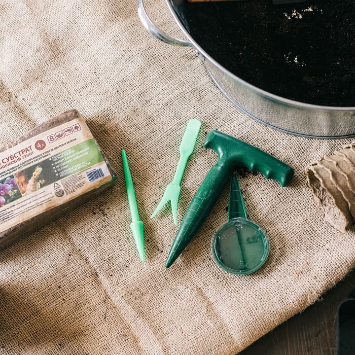 Набор посадочного инструмента: конус - 2 шт., сеялка, пикировщик, пластик, Greengo