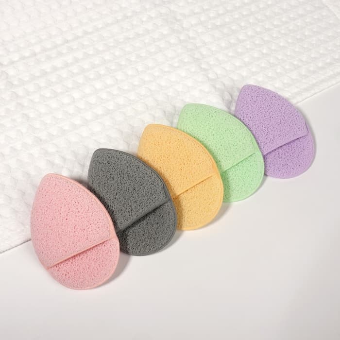 Спонж для умывания «Капелька», 9×6 см, с карманом, МИКС