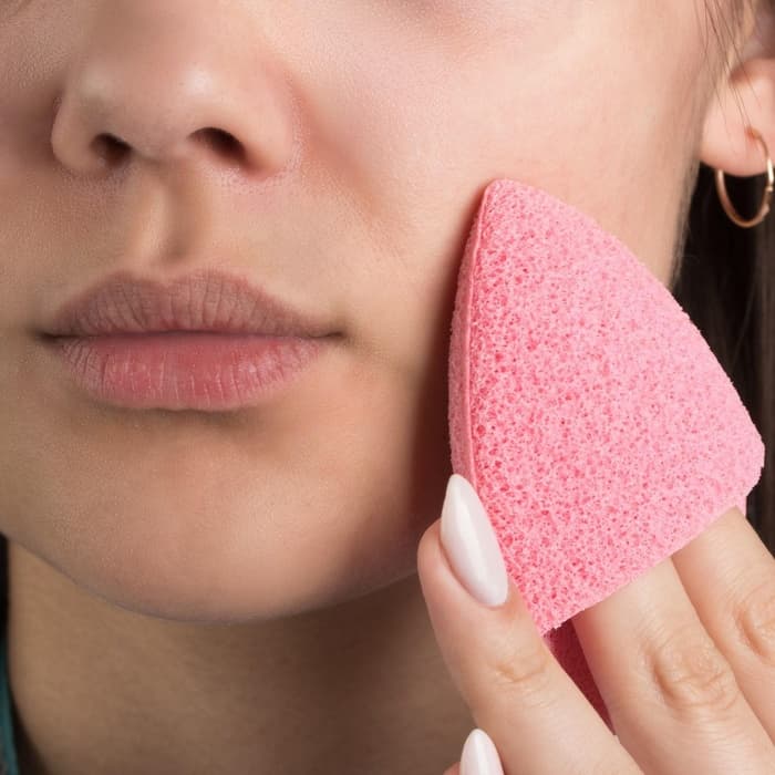 Спонж для умывания «Капелька», 9×6 см, с карманом, МИКС
