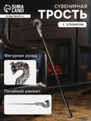 Сувенирная трость с клинком 30 см, набалдашник: дракон серебристый