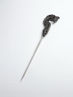 Сувенирная трость с клинком 30 см, набалдашник: дракон серебристый