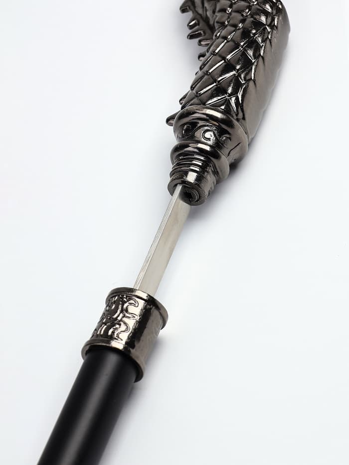 Сувенирная трость с клинком 30 см, набалдашник: дракон серебристый