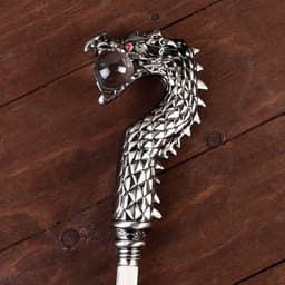 Сувенирная трость с клинком 30 см, набалдашник: дракон серебристый