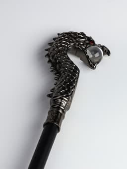 Сувенирная трость с клинком 30 см, набалдашник: дракон серебристый
