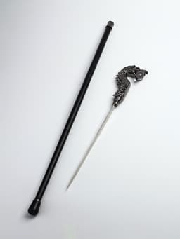 Сувенирная трость с клинком 30 см, набалдашник: дракон серебристый