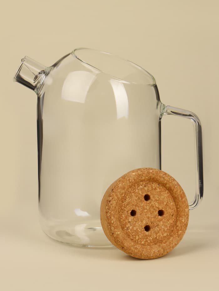 Чайник SL-Home «Эко», 1 л, 18×11×17.5, с пробковой крышкой, стекло, прозрачный