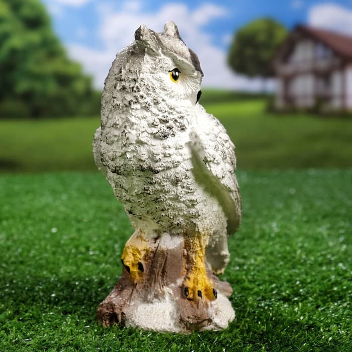 Садовая фигура из гипса «Сова полярная», 17×11×8 см