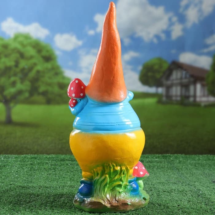 Садовая фигура из гипса «Гном с грибом», 44×16×16 см, МИКС