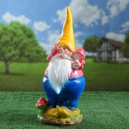 Садовая фигура из гипса «Гном с грибом», 44×16×16 см, МИКС