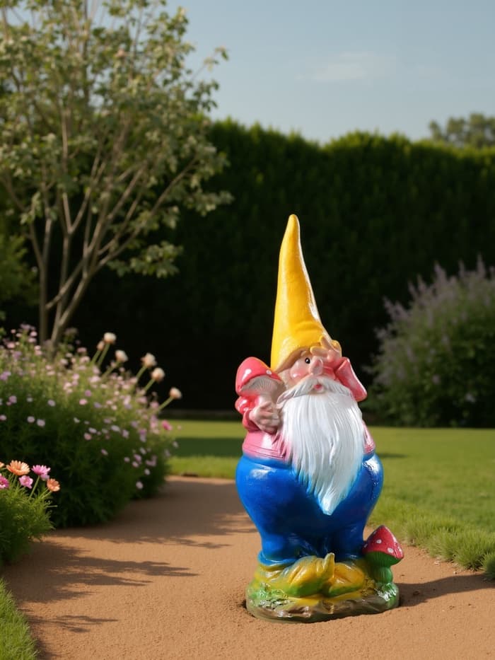 Садовая фигура из гипса «Гном с грибом», 44×16×16 см, МИКС