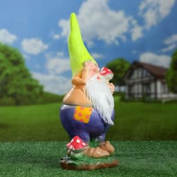 Садовая фигура из гипса «Гном с грибом», 44×16×16 см, МИКС