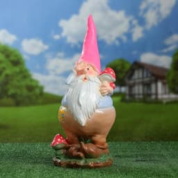 Садовая фигура из гипса «Гном с грибом», 44×16×16 см, МИКС