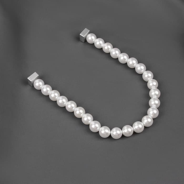 Подхват для штор «Бусы из жемчуга», d=1.5 см, 40±1 см, белый