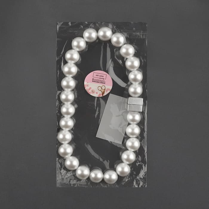 Подхват для штор «Бусы из жемчуга», d=1.5 см, 40±1 см, белый