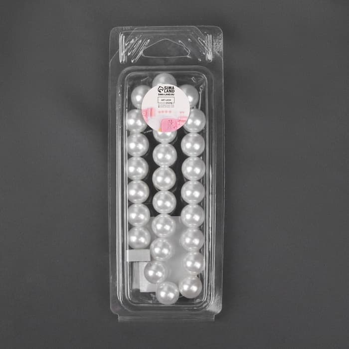 Подхват для штор «Бусы из жемчуга», d=1.5 см, 40±1 см, белый