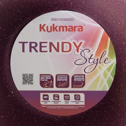 Кастрюля KUKMARA Trendy style, 2 л, d=20 см, h=10.5 см, стеклянная крышка, антипригарное покрытие, литой алюминий, фиолетовая