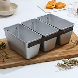 Форма для хлеба KUKMARA, 2.1 л, 22.5×11.5×12.2 см, Л-7, 3-х секционная, литой алюминий