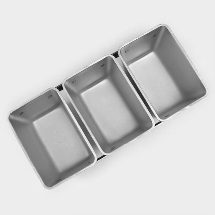 Форма для хлеба KUKMARA, 3 л (1.2 л), 30.5×14×10 см, Л-11, 3-х секционная, литой алюминий