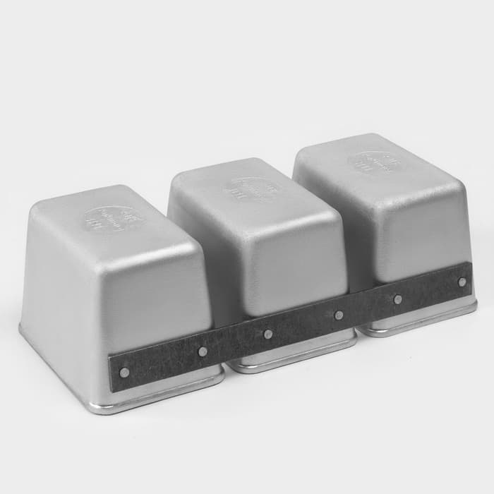 Форма для хлеба KUKMARA, 3 л (1.2 л), 30.5×14×10 см, Л-11, 3-х секционная, литой алюминий
