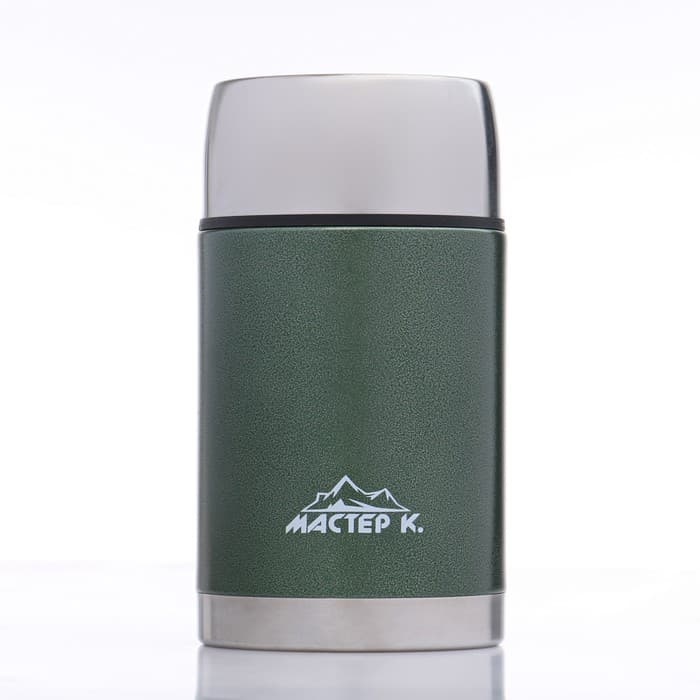Термос для еды Мастер К, 1 л, нержавеющая сталь, зелёный