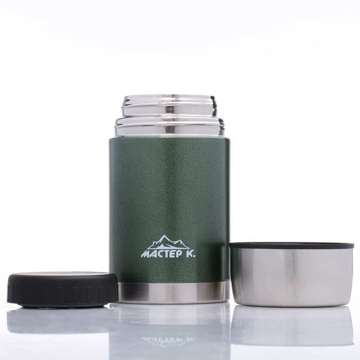 Термос для еды Мастер К, 1 л, нержавеющая сталь, зелёный