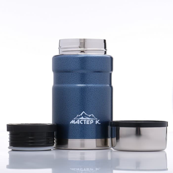 Термос для еды Мастер К, 700 мл, нержавеющая сталь, синий