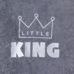 Халат махровый детский Этель Little king, размер 34 (122-128 см), серый