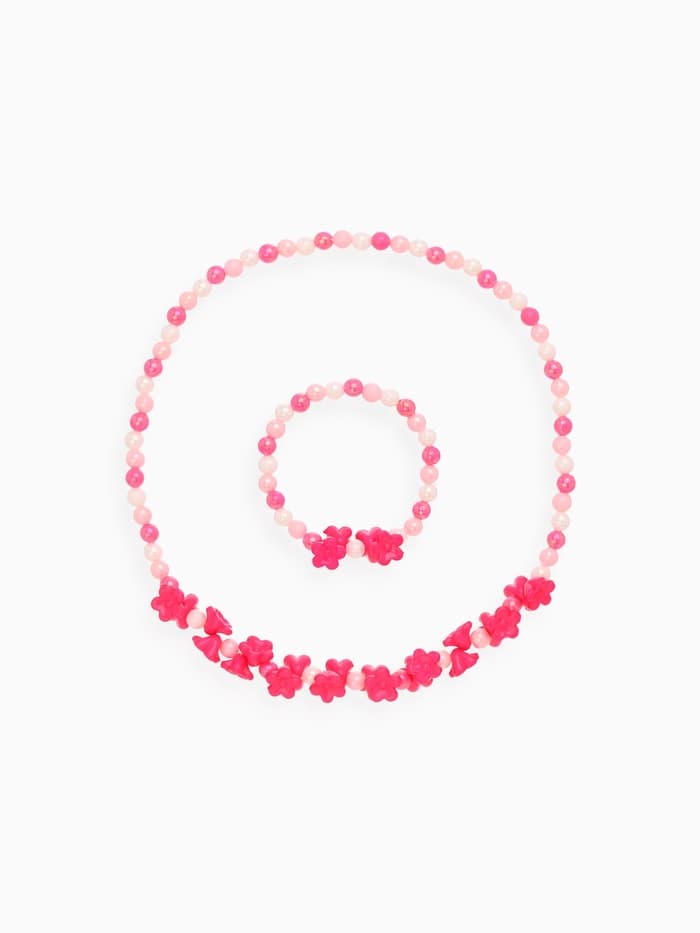 Набор детских украшений «Выбражулька. Цветы сирени», 2 предмета: бусы, браслет d=6 см, розовый